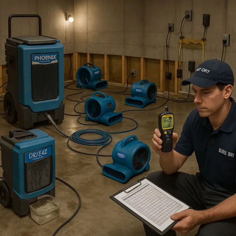 Structural Drying and Dehumidification process in Kingston, WA